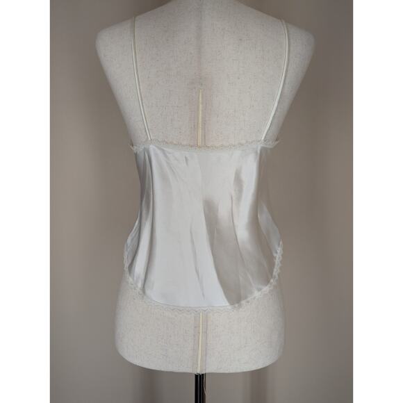 Vintage Indulgence Ivory Satin Lace and Pearl Trim Cropped Camisole Size 34 USA - Picture 5 of 10